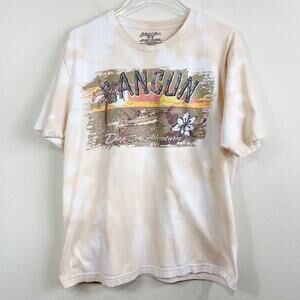 Cancun Mexico Travel Tee Custom Bleached Sz M